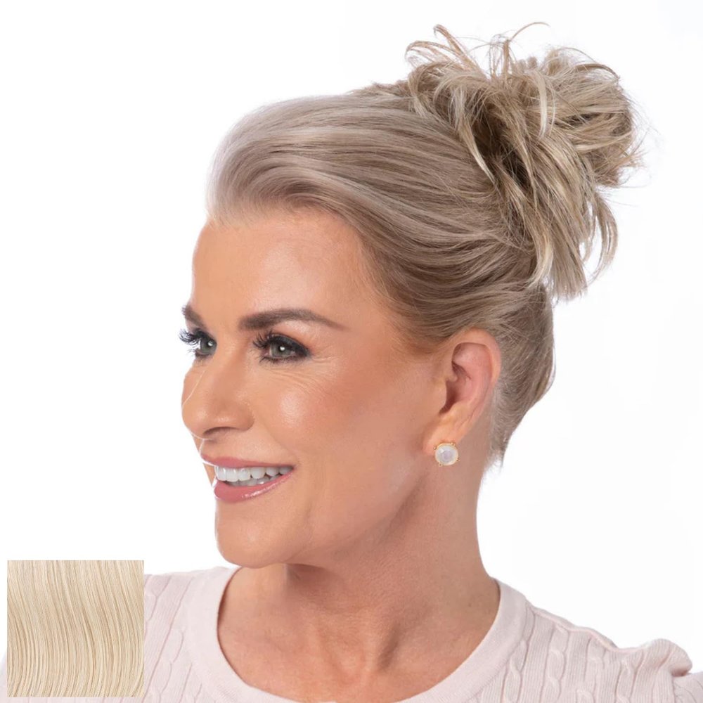 Toni Brattin Twist Classic - Hair Piece Accessory - Instant Volume & Styling for Women - Wrap Around Short or Long Ponytail - Quick and Easy to Use Wrap Up Bun - Heat-Friendly Fiber (Platinum)