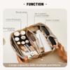 EACHY Travel Makeup Bag, Large Capacity Cosmetic Bags for Women, Waterproof Portable Open Flat Toiletry Bag Make up Bag with Divider and Handle, Christmas Gifts (White, Medium) view 2