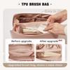 EACHY Travel Makeup Bag,Large Capacity Cosmetic Bags for Women,Waterproof Portable Pouch Open Flat Toiletry Bag Make up Organizer with Divider and Handle, Gifts for Women (Pink, Medium) view 3