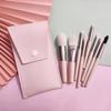 Makeup Brushes 8 Pieces Mini Makeup Brush Set, Makeup Brushes Foundation Blend Blush Concealer Eye Shadow Blend Eye Liner Makeup Brush Set for Travel Makeup Bag Compact and portable (Pink) view 3