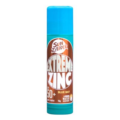 Sun Zapper (Blue Bay) Extreme Zinc Mineral Sunscreen Stick  SPF 50+ UVA/UVB Protection  Blue Color  Made in Australia