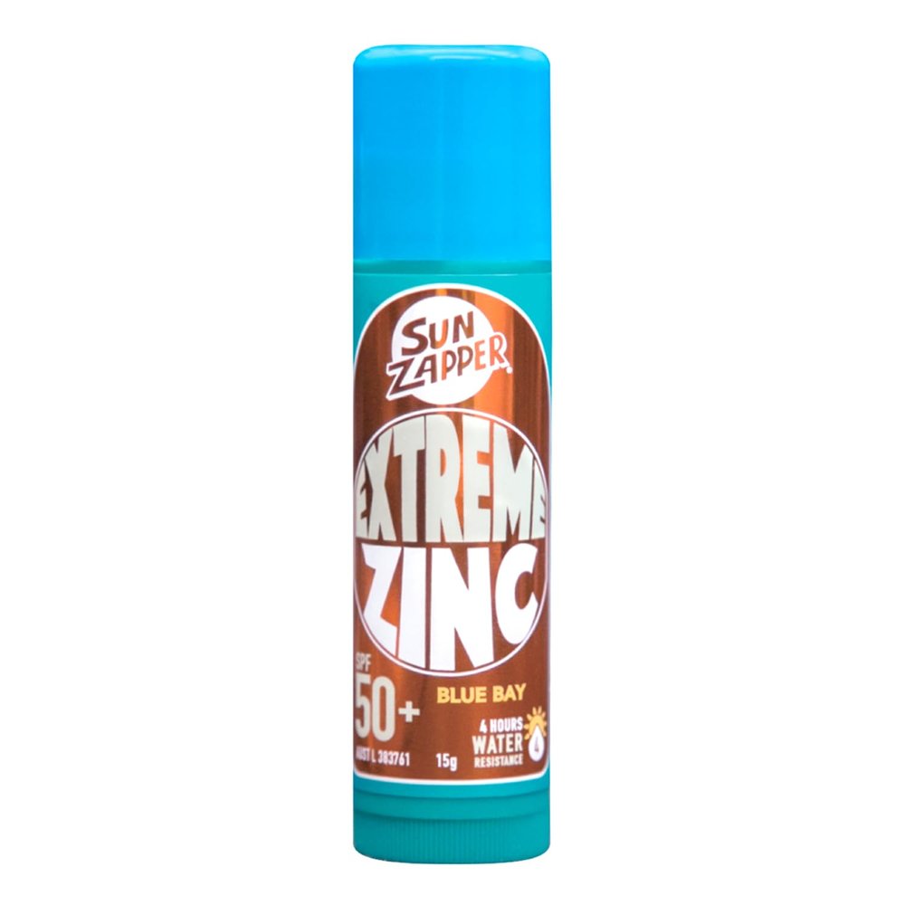 Sun Zapper (Blue Bay) Extreme Zinc Mineral Sunscreen Stick  SPF 50+ UVA/UVB Protection  Blue Color  Made in Australia