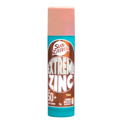 Sun Zapper (Tan) Extreme Zinc Mineral Sunscreen Stick  Tan Skin Tone SPF50+ UVA/UVB Protection  Made in Australia