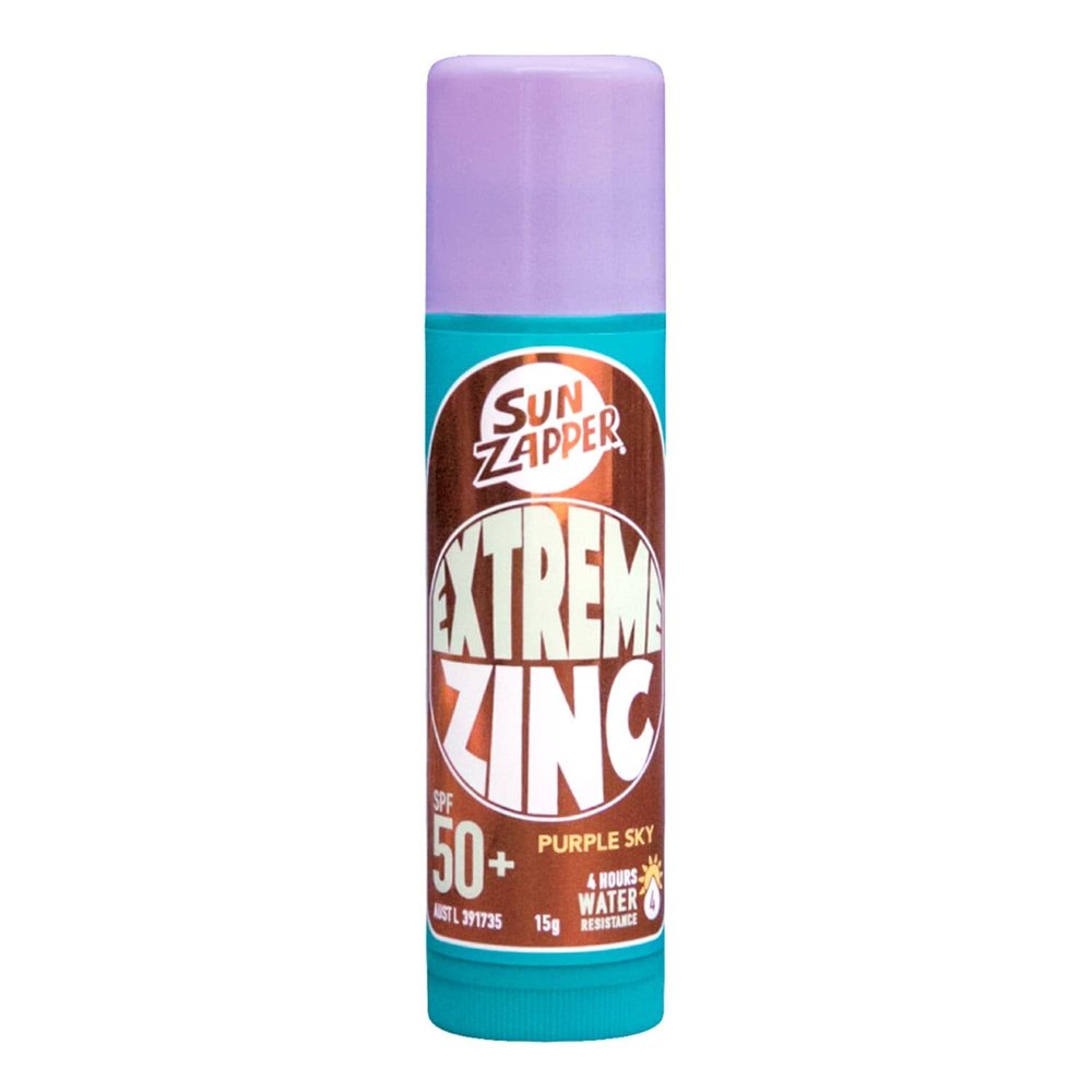 Sun Zapper (Purple Sky) Extreme Zinc Mineral Sunscreen Stick  SPF 50+ UVA/UVB Protection  Purple Color  Made in Australia