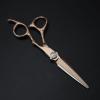 Hair Cutting Shears, 6 Inch Professional Salon Gold Hair Scissors Haircut Thinning Barber Haircutting Cutting Shears Hairdressing Scissors (Color : Cutting Scissors) view 2