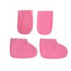CALLARON 2 Pairs Paraffin Wax Gloves for Hands Feet Cloth Heat Retention Mitts Snap Closure Pink view 1