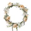 Keebgyy Adjustable Flower Crown Wedding Hair Wreath, Crown Floral Headpiece for Women Girls Bridal, Boho Style Rose Hair Flower Wreath for Wedding Party Family view 1