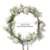 Keebgyy Adjustable Flower Crown Wedding Hair Wreath, Crown Floral Headpiece for Women Girls Bridal, Boho Style Rose Hair Flower Wreath for Wedding Party Family view 2
