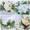 Keebgyy Adjustable Flower Crown Wedding Hair Wreath, Crown Floral Headpiece for Women Girls Bridal, Boho Style Rose Hair Flower Wreath for Wedding Party Family view 3