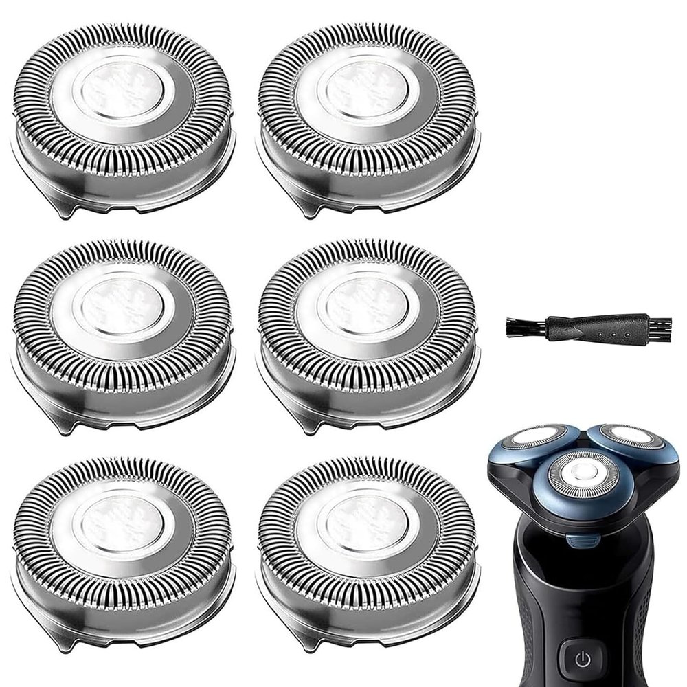 SH50/52 Replacement Heads Blades Compatible with Phillips Shavers Series 5000, ATXX, PTXX, SH50 Shaving Heads Upgraded Compatible with Noreclo Series 5000 Mens Electric Razors, 6-Pack