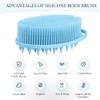 Silicone Body Scrubber, Silicone Loofah 2 Pcs Silicones Shower Scrubber Exfoliating 2 in 1 Silicones Body Scrub Brush Scalp Massager Shampoo Brush for All Skin Men Women Kids view 3