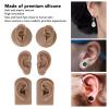 3 Pairs of Silicone Ear Model, Soft and Flexible Simulation Human Ear Model for Piercing Practice, Jewelry Display, Human Ear Model (Dark Skin Colour) view 4