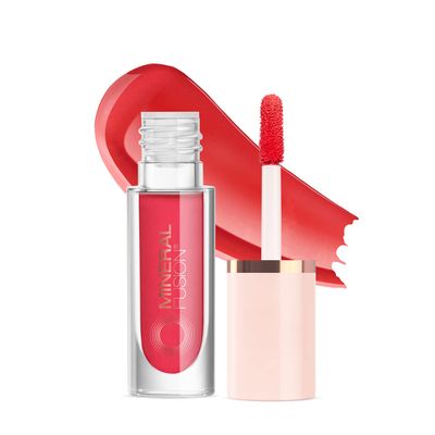 Mineral Fusion 2-in-1 Lip & Cheek Stain Tavel, 0.10 fl oz, Vibrant Coral hydrating, long-lasting, matte lip and cheek color