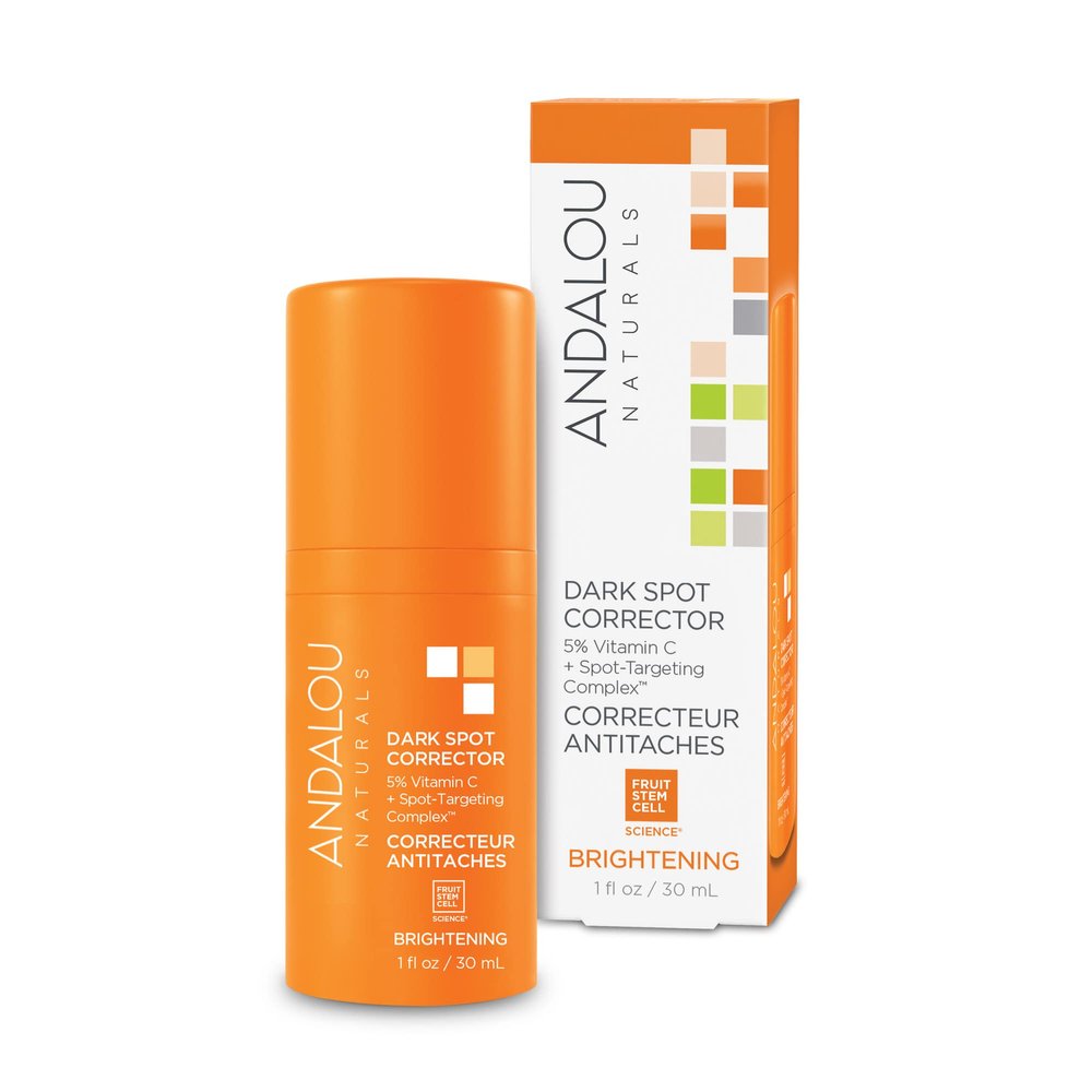 Andalou Naturals Dark Spot Corrector, Complexion Enhancing Face Serum with Vitamin C, May Help Hyperpigmentation, Reduce the Appearance of Acne Scars, Age Spots & UV Damage, 1 Oz