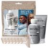 Bevel Essentials Disposable Safety Razor Shaving Starter Kit for Men, Includes 5 Stainless Steel Double Sided Safety Razors, Clear Shave Gel, and Post Shave Bump Control Cream view 1