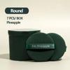 7pcs Soft Makeup Puff Set With Storage Box - Triangle, Round, Reusable Sponge for Liquid Foundation and Powder - Wet and Dry, Non-latex (Pineapple-Round) view 2