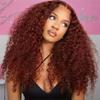 Youllyuu Reddish Brown Curly Hair 13X6 Lace Front Human Hair Wig Pre Plucked Glueless Closure Brazilian Wig Reddish Brown 14in#13x6 Lace Wig 150 view 1