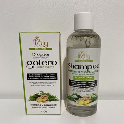 Italy Plus Extra Strong Rosemary and Ginger Dropper For Hair Loss With Free Nutrient Rich Shampoo