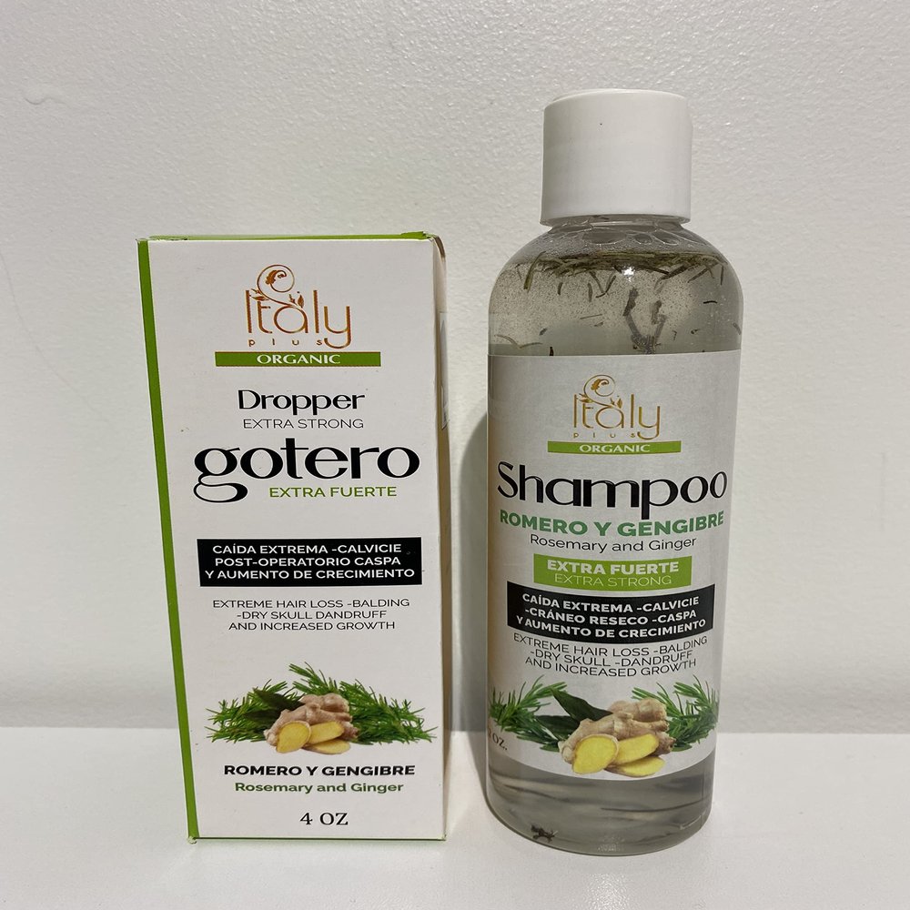 Italy Plus Extra Strong Rosemary and Ginger Dropper For Hair Loss With Free Nutrient Rich Shampoo
