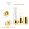 XQNCBY Gold 15ML 0.5 oz Airless pump bottle Toiletries Travel Size containers airport essentials Dispenser with Box Reusable mini lotion plastic travel bottles 4 Packs view 4