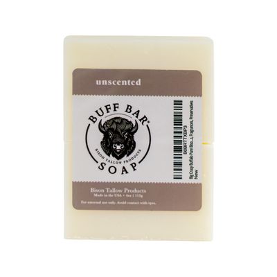 BUFF BAR Bison Tallow Buff Soap Bar, Unscented, (2 pack) - Cleans, Moisturizing, Non-Habit Forming, Soothes, Hydration, Naturally Derived - No Dyes, Chemicals, Fragrances, Preservatives