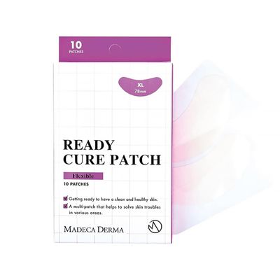 Madeca DERMA Ready Cure Patch Flexible  XL Hydrocolloid Patches for Large Area Coverage, Perfect for Acne, Zits, Blemishes, White & Blackhead Wound Care (10 Patches/Extra Large Size / 78mm)