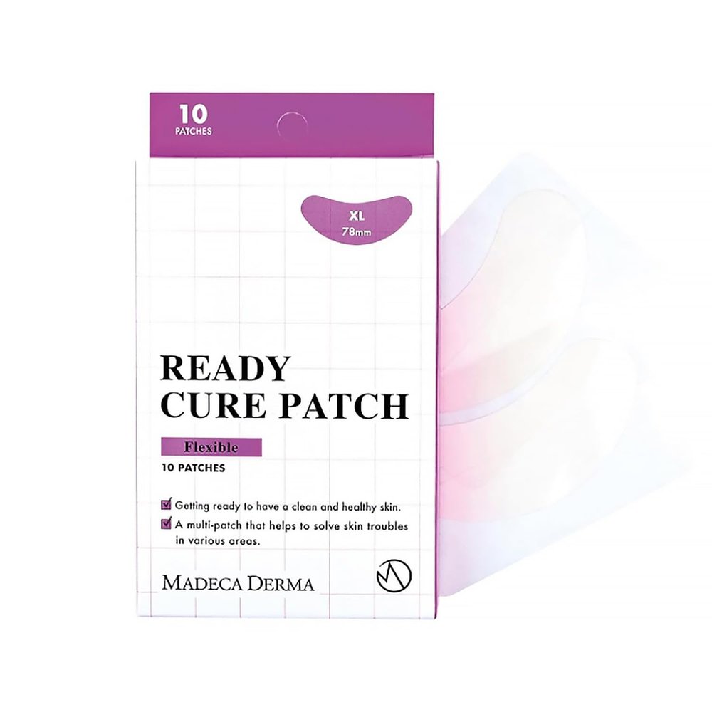 Madeca DERMA Ready Cure Patch Flexible  XL Hydrocolloid Patches for Large Area Coverage, Perfect for Acne, Zits, Blemishes, White & Blackhead Wound Care (10 Patches/Extra Large Size / 78mm)
