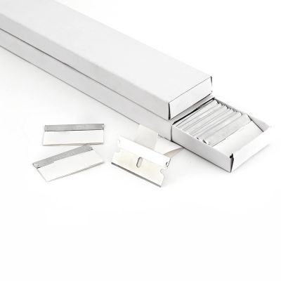 FOSHIO 200PCS Stainless Steel Single Edge Razor Blades, Individually Wrapped Blades for Razor Blade Scraper, Removing Labels, Stickers, Decals, Gasket, Cleaning Glass Stove Top, Window