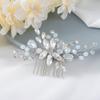 Easedaily Crystal Bride Wedding Hair Comb Silver Rhinestone Bridal Hair Piece Opal Hair Side Combs Hair Accessories for Women and Bridesmaid view 1