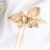 Easedaily Leaf Wedding Hair Accessories Crystal Bridal Hair Pin Gold Pearl Hair Piece for Women and Bride view 1
