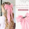1PC Satin Hair Bows for Women Large Hair Barrettes Ribbon for Girls Giant Long Bow Hair Clips Ponytail Holder Silk Big Hair Clips Accessories for Women(Pink) view 2
