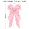 1PC Satin Hair Bows for Women Large Hair Barrettes Ribbon for Girls Giant Long Bow Hair Clips Ponytail Holder Silk Big Hair Clips Accessories for Women(Pink) view 3