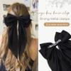 1PC Satin Hair Bows for Women Large Hair Barrettes Ribbon for Girls Giant Long Bow Hair Clips Ponytail Holder Silk Big Hair Clips Accessories for Women(Black) view 3