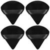 4 facial soft triangle puffs, wet and dry makeup tools, used for powder, mineral powder, body powder, foundation make-up, washable powder puffs (Black) view 1