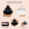 4 facial soft triangle puffs, wet and dry makeup tools, used for powder, mineral powder, body powder, foundation make-up, washable powder puffs (Black) view 4