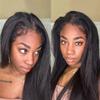13x6 HD Lace Front Wigs Human Hair Pre Plucked 200 Density Bleached Knots for Black Women ,Kinky Straight Human Hair Wig with 4C Curly Edge Baby Hair (20", 13x6 HD Lace Frontal Wig) view 2