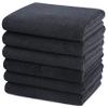 ProHomTex Microfiber Hair Drying Salon Towels, Set of 6 (16' x 29'') Professional Super Absorbent Quick Dry (Black) (6) view 1