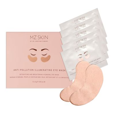 MZ Skin Anti-Pollution Illuminating Eye Mask 5-Pack Set - Cooling Hydrogel Treatment for Bright Awakened Eyes, Anti-Fatigue