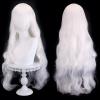 31.5 Inch Wavy Hair Wig with Bangs for Women Long Curly Synthetic Hair Multi-Function Cosplay Anime Middle Long Daily Halloween Wig (White) view 1