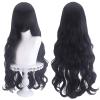 31.5 Inch Wavy Hair Wig with Bangs for Women Long Curly Synthetic Hair Multi-Function Cosplay Anime Middle Long Daily Halloween Wig (Black) view 1