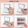 GUXACU Press On Nail Packaging Boxes - 3D Floating Storage and Display Box With 60pcs Double Sided Adhesive Tape for Nail Tech view 3