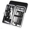 7/10/12/18/19Pcs/Set Manicure Set Pedicure Nail Tools Kit Stainless Steel Nail Cutter Scissor Clippers Professional Manicure Set,SZW,BLACK,19Pcs view 1