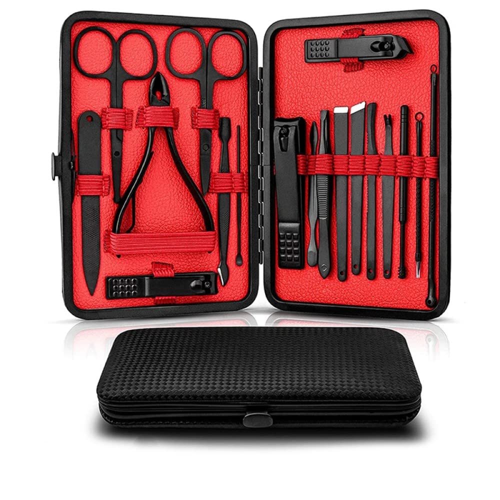 7/10/12/18/19Pcs/Set Manicure Set Pedicure Nail Tools Kit Stainless Steel Nail Cutter Scissor Clippers Professional Manicure Set,HS,18Pcs