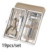 7/10/12/18/19Pcs/Set Manicure Set Pedicure Nail Tools Kit Stainless Steel Nail Cutter Scissor Clippers Professional Manicure Set,SZW,GOLD,19Pcs view 2