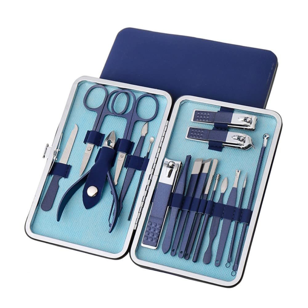 7/10/12/18/19Pcs/Set Manicure Set Pedicure Nail Tools Kit Stainless Steel Nail Cutter Scissor Clippers Professional Manicure Set,LS,18Pcs