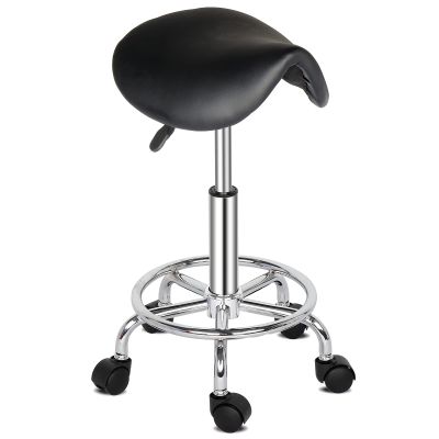 Ergonomic Saddle Stool Chair,Adjustable Height Swivel Saddle Chair-Adjustable Stool with Wheels,Hydraulic Heavy-Duty Saddle Stool Rolling Chair for Clinic Dentist Spa Massage Salons Studio
