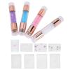 Manicure Stamping Plates, Fashionable Nail Stamper Kit 4Sets Double Ended Pen Colorful Rhinestones for Salon for Home view 1