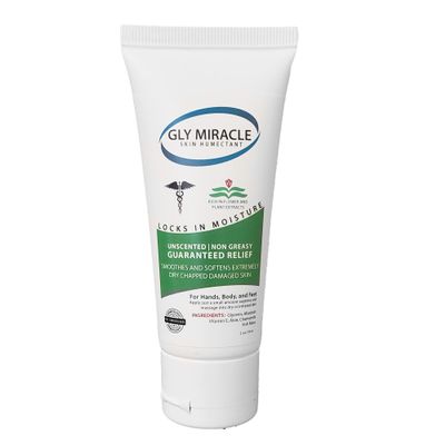 GLY MIRACLE Moisturizing Body Cream, 2 Ounce - Non-Greasy Skin Humectant for Extremely Dry Skin, Hands, Body, and Feet, Fragrance-Free with Pure Glycerin