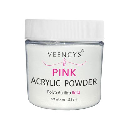 Veencys Acrylic Powder - Salon Premium Quality Acrylic Nails Extension - Nail Art - Natural Acrylic Powder for Nails - Ideal Manicure for Home Saloon -(Pink 4 Oz)