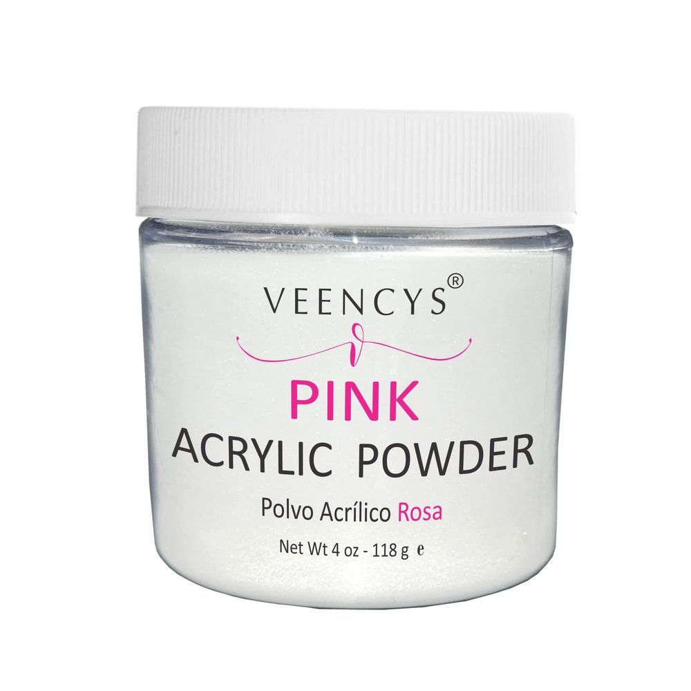 Veencys Acrylic Powder - Salon Premium Quality Acrylic Nails Extension - Nail Art - Natural Acrylic Powder for Nails - Ideal Manicure for Home Saloon -(Pink 4 Oz)